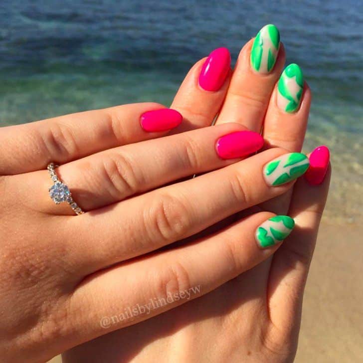 neon color vacation nail