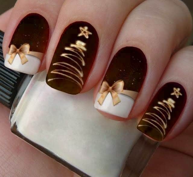 bow prom nail design