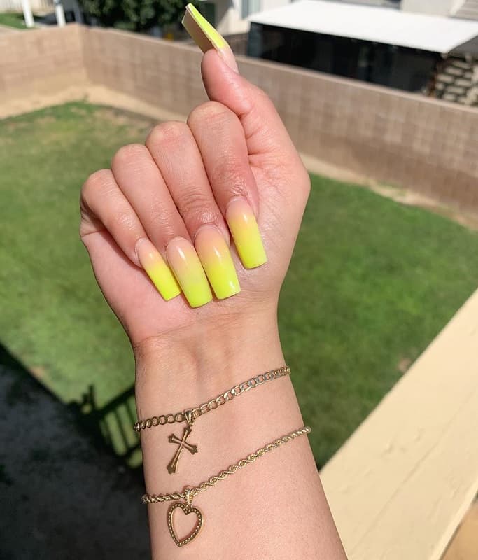 teens ombre long nails design