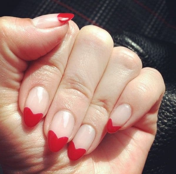 heart tip french nail design