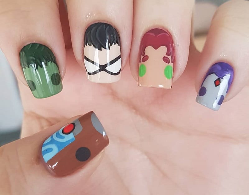 teen titan nail design