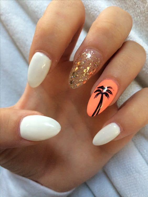 Acrylic vacation nail design