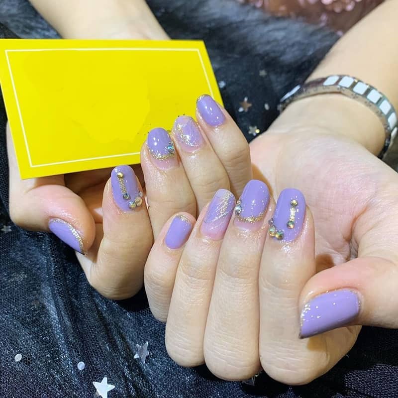 korean purple nails