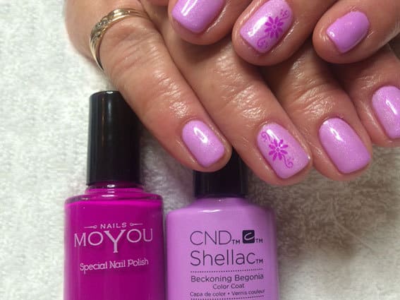 Beckoning Begonia cnd shellac