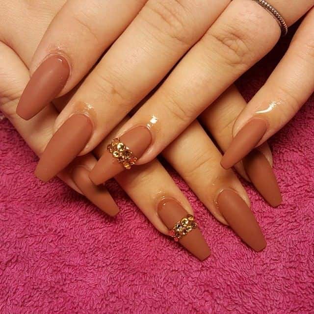 Brown Ballerina Nails