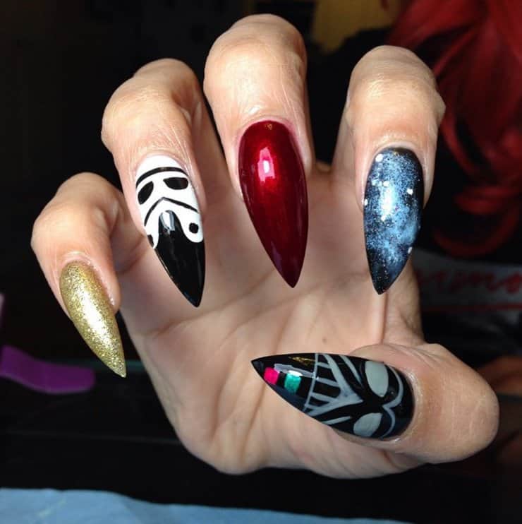 stiletto star wars nail idea