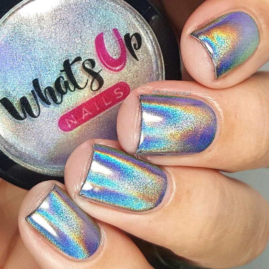 colorful Holographic Nails