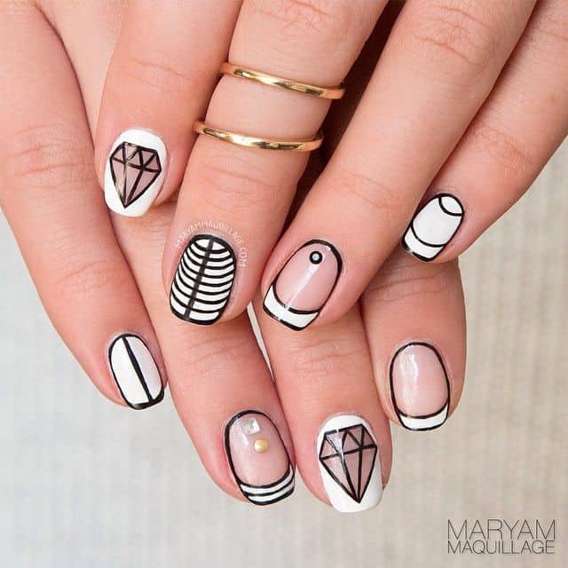 Jewel nail design for teens