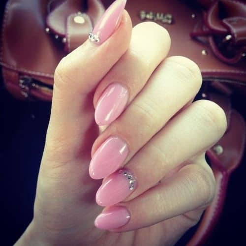 pink oval acrylic nails