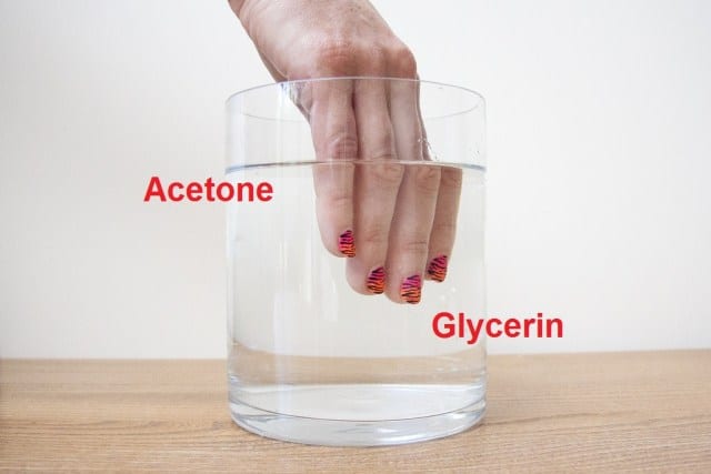 Acetone and Glycerin Nail Polish Remover