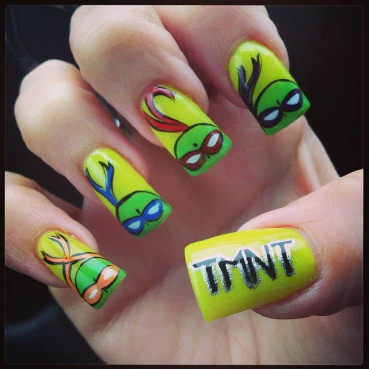 10 Fabulous Ninja Turtle Nails for The Comic Fans NailDesignCode