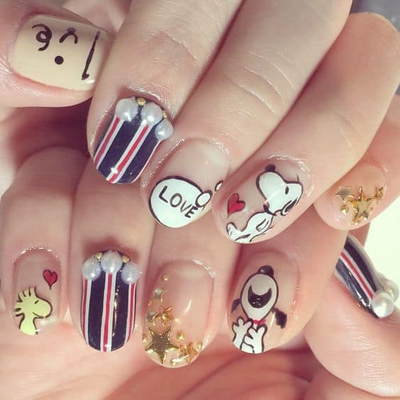 cartoon nail design for teen