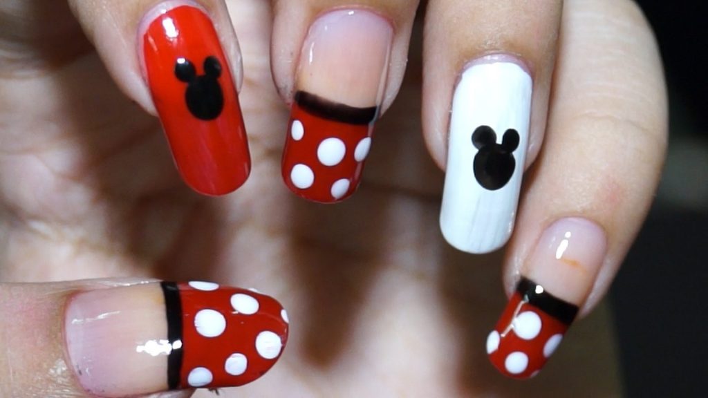 mickey and Minnie nail design for teens