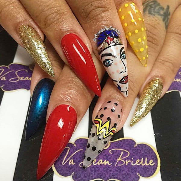 wonder women stiletto nail