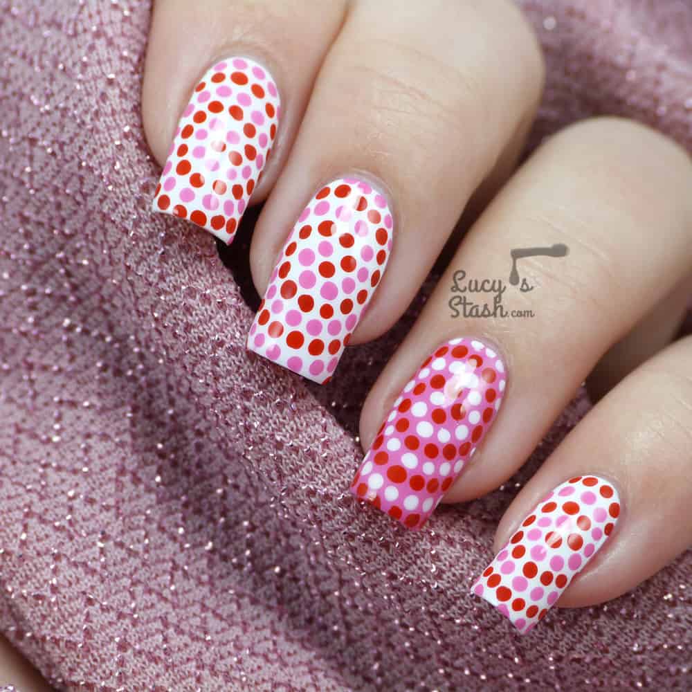 polka dot swirl nail art