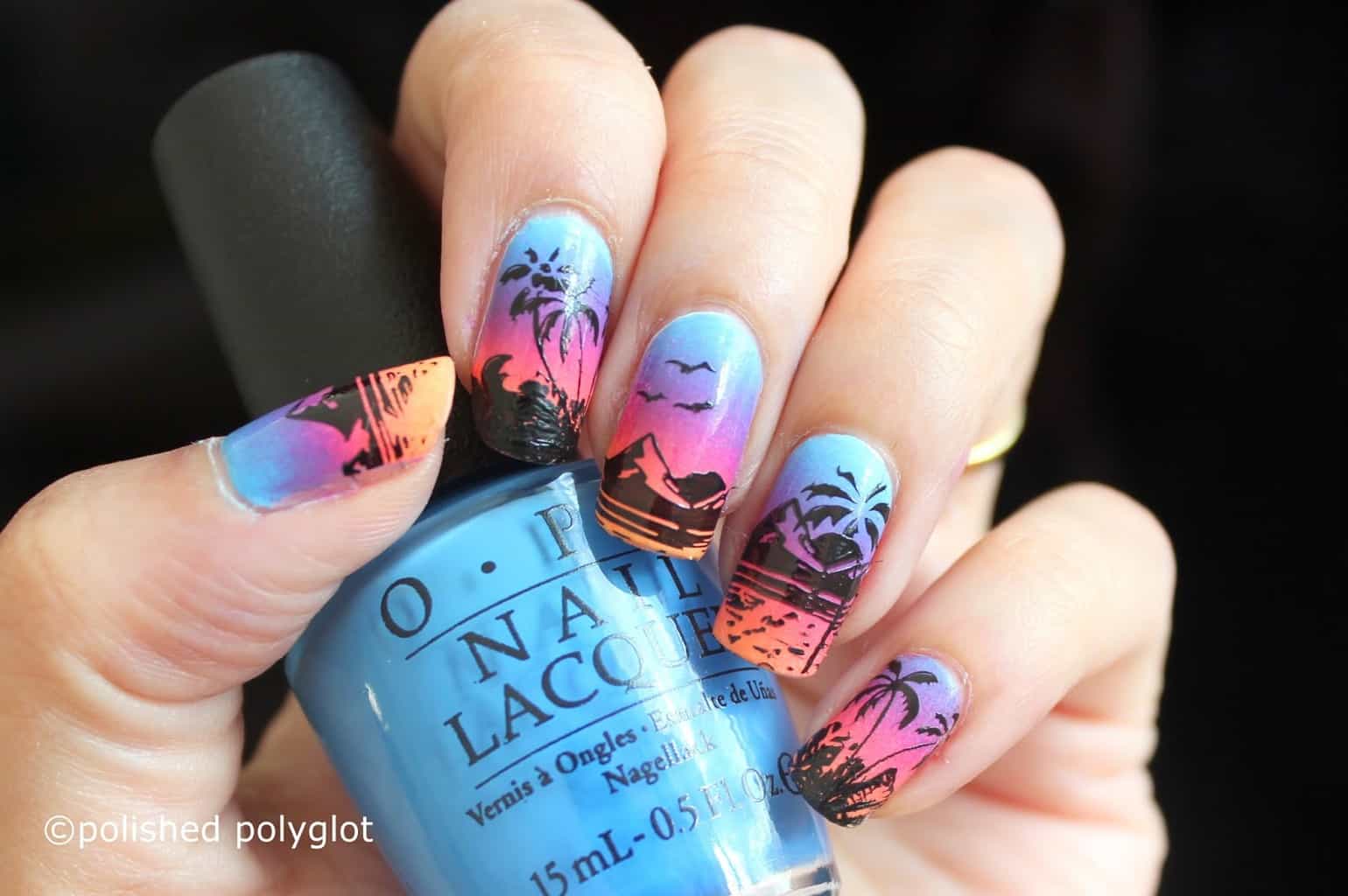 Beach Sunset Vacation Nail Designs - wide 3