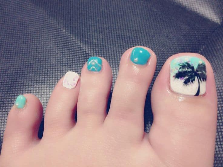 beach toe vacation nail
