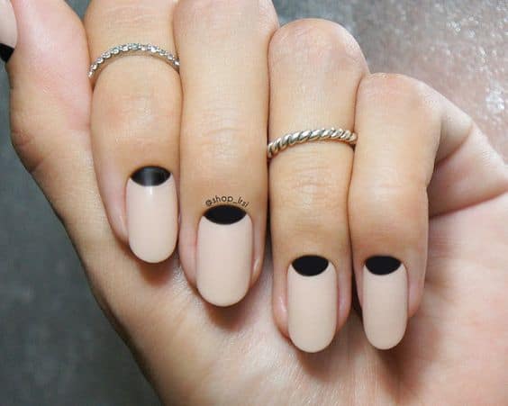 Half moon nude nails