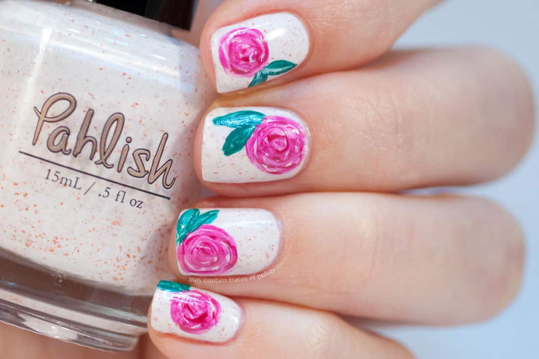 Simple rose nail art