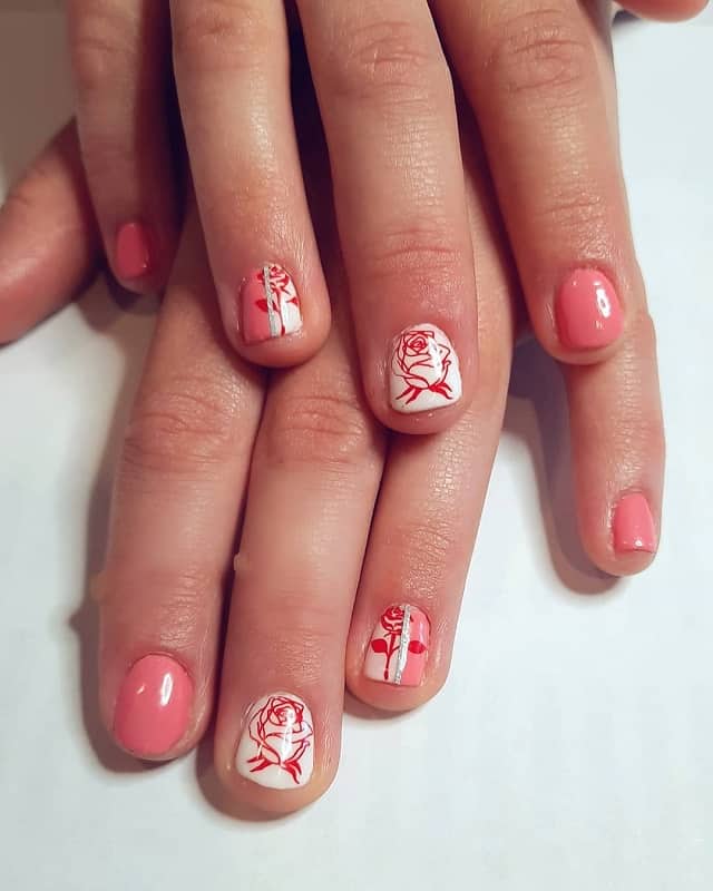 rose nail art stickers