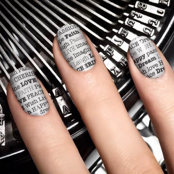 Newspaper Nail Art without Newspaper