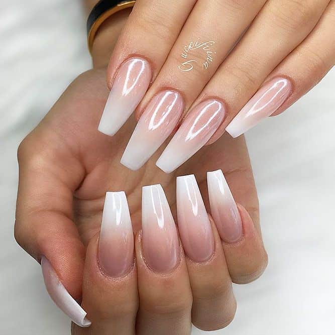 acrylic nude coffin nail design