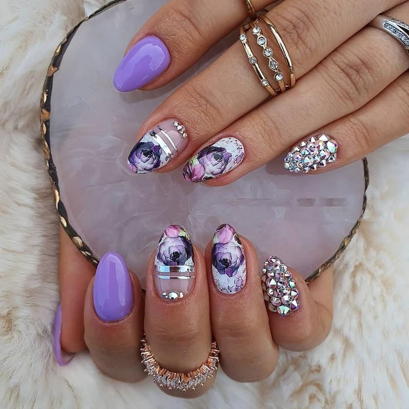 lavender rose nail art