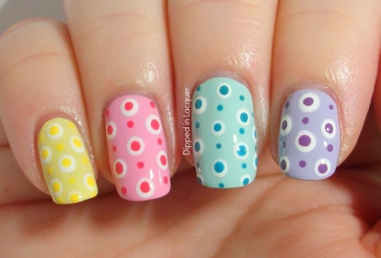 Trendy Mixed Pastel Colors with Polka Dots