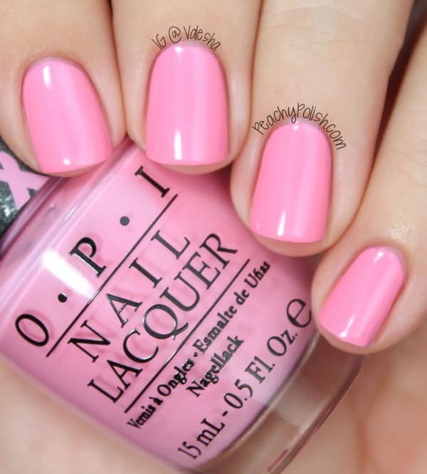 adorable Pink color nails on pale and light skin