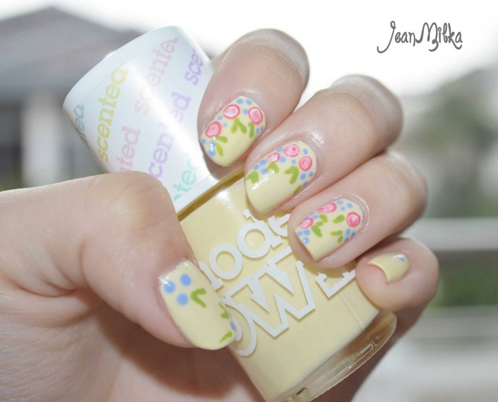 Pastel Nails with floral designs