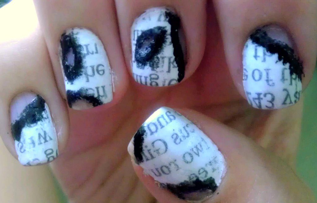 burnt newspaper nails