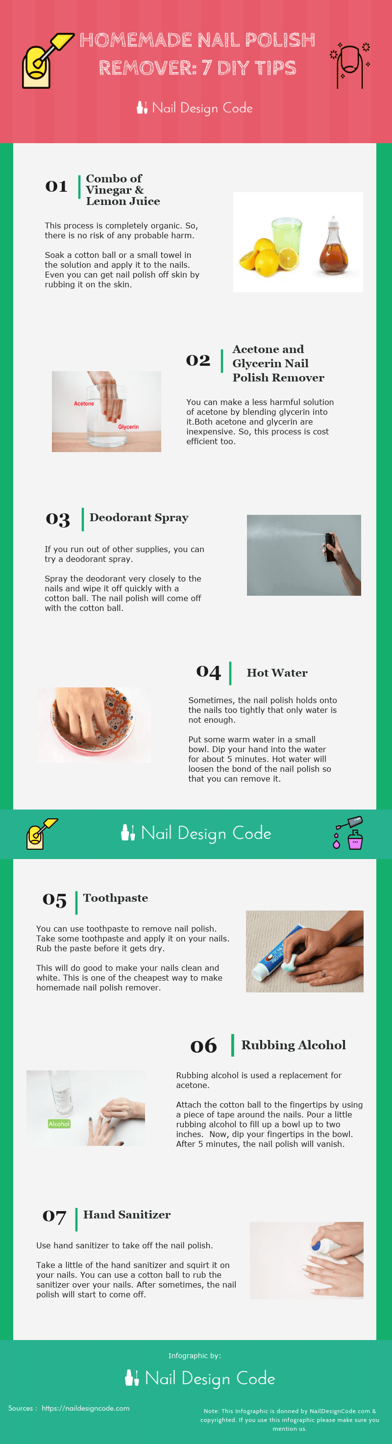 infographic on how to make nail polish remover at home