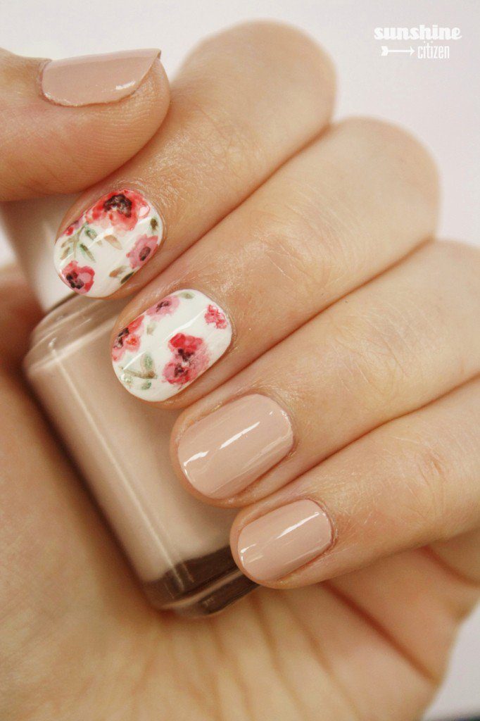 delicate nude nails design