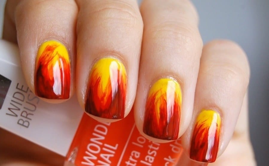 Yellow And Orange Nail Designs