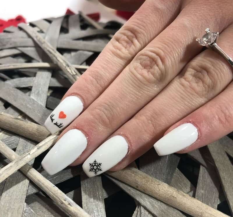 medium white coffin nails