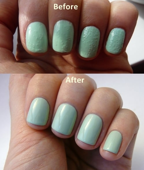 Get Rid of Bubbles in Nail Polish before after