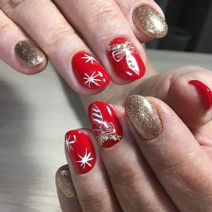 25 Flattering Red And Gold Nail Designs for 2024