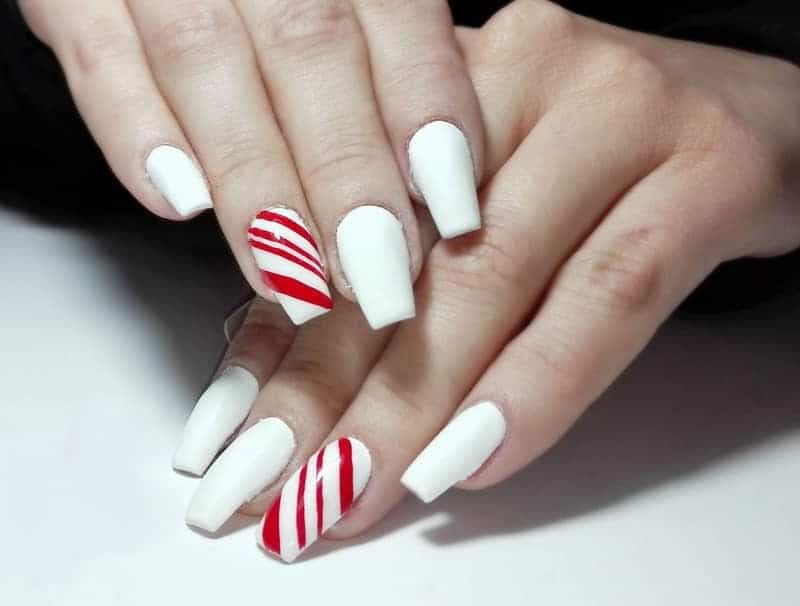 red and white coffin nails 