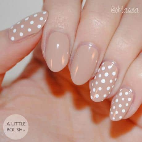 Polka dot nude nails