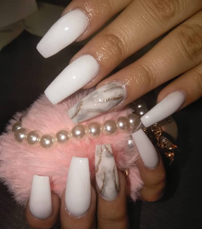 white marble coffin nails