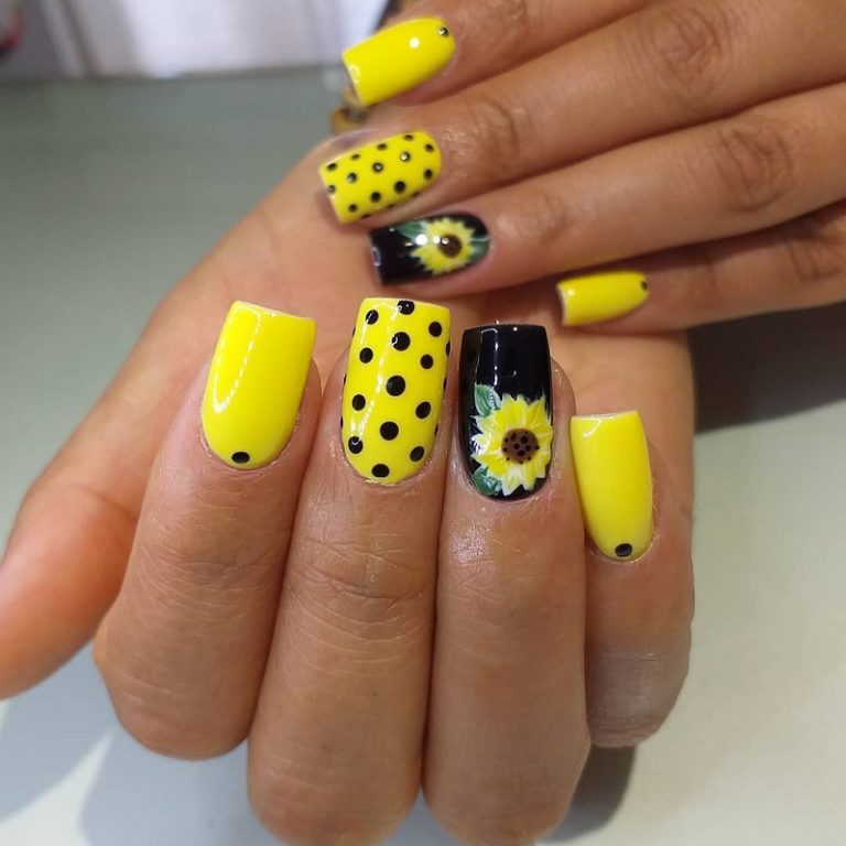 20 Bright Sunflower Nail Arts to Look Beautiful – NailDesignCode