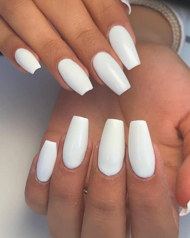 white shellac chrome nails