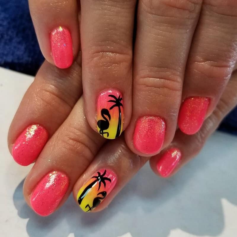 summer sunset nails