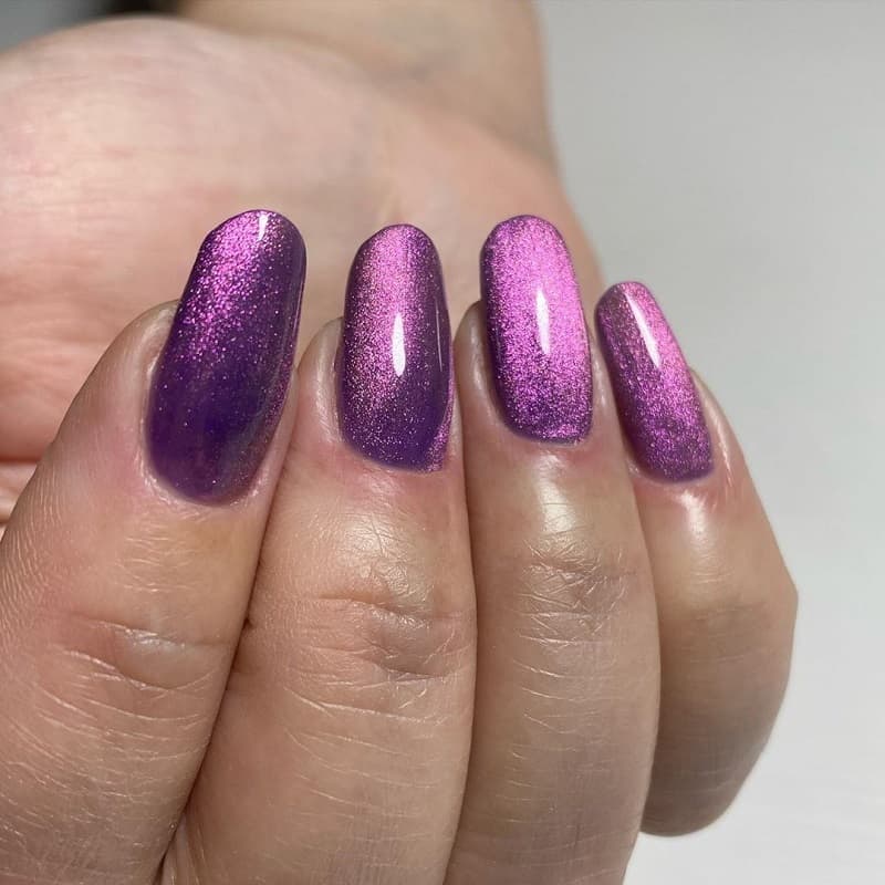 cat eye purple nails