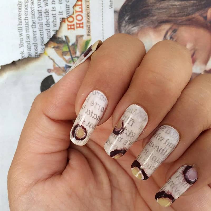 10 Newspaper Nail Art: The Easiest Way to Stand Out