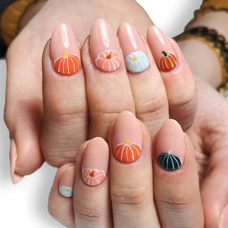 pumpkin gel nails