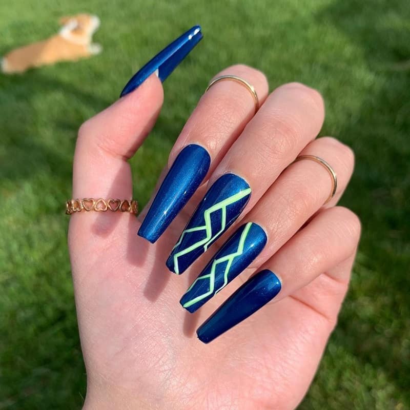 metallic acrylic nail designs