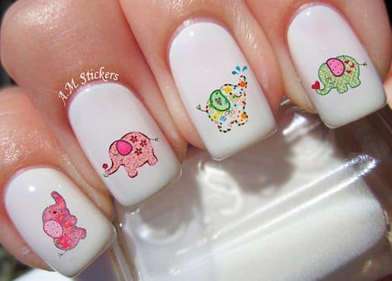 Baby Elephants nail design