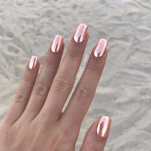 Barbie metallic nails design
