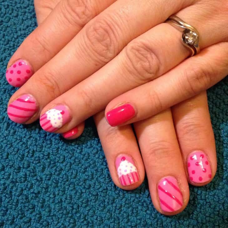 Yummy 15 Cupcake Nail Designs for The Sweet Tooth